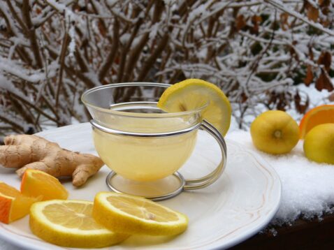ginger, hot lemon, tea