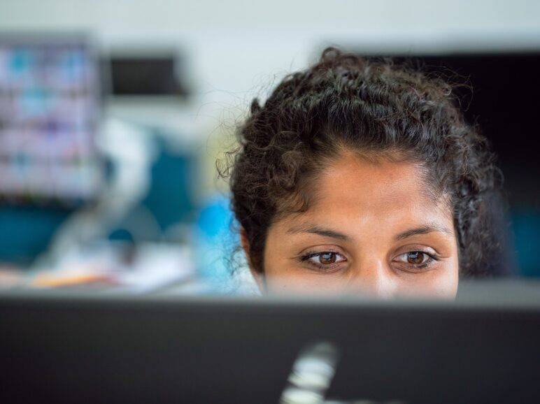 woman, work, office